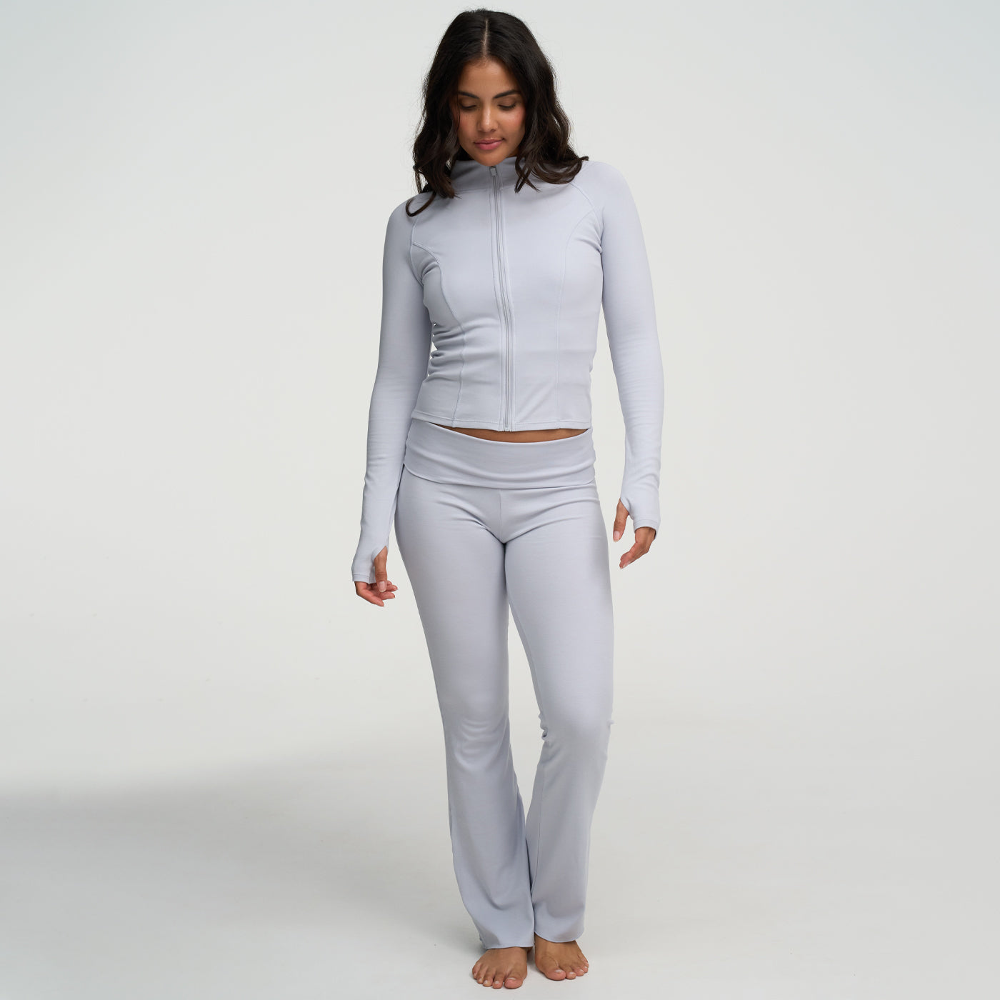 Cotton Body Fitted Zipper Jacke