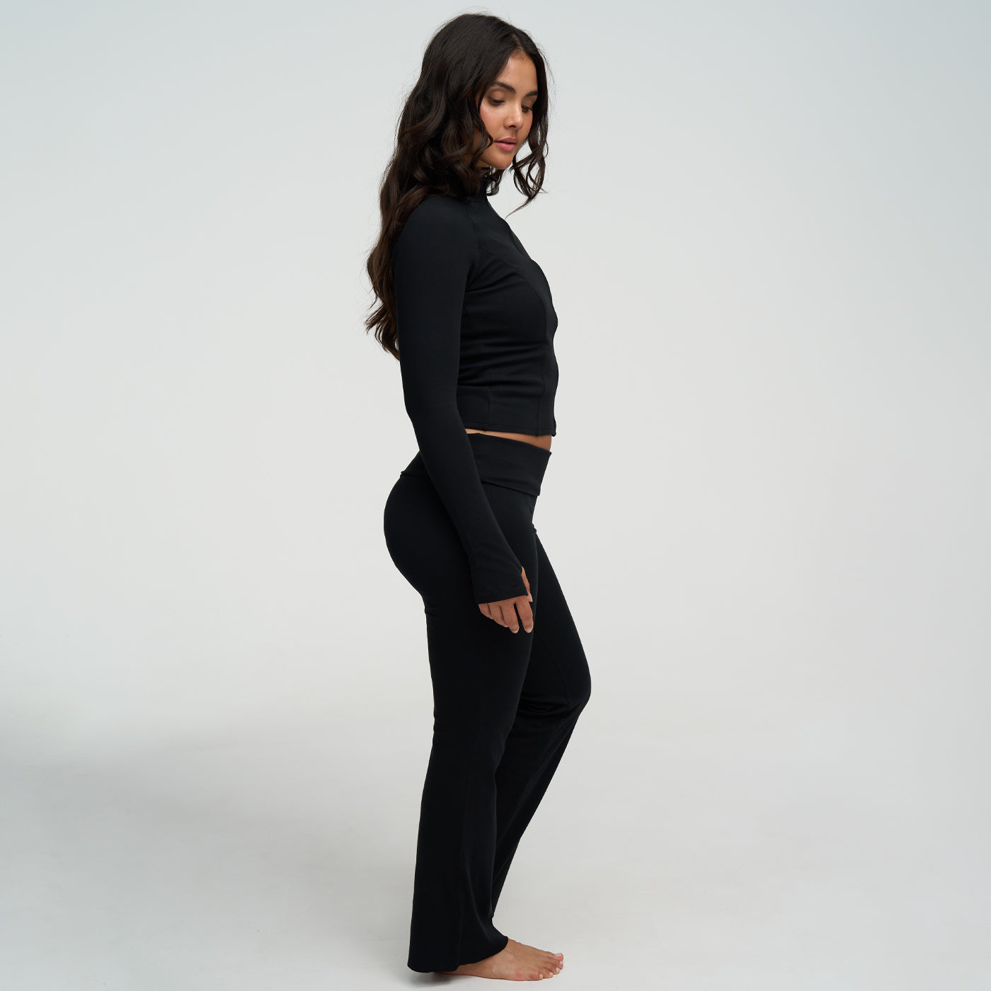 Cotton Body Fitted Zipper Jacke